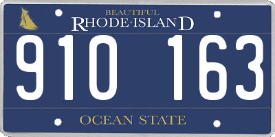 RI license plate 910163