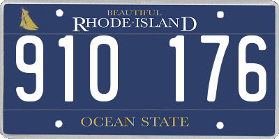 RI license plate 910176