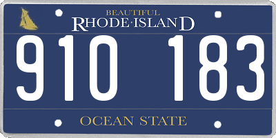 RI license plate 910183
