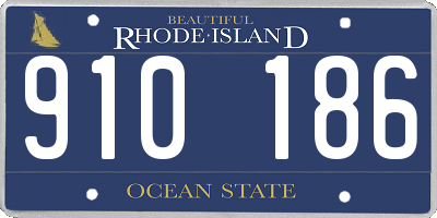 RI license plate 910186