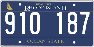 RI license plate 910187