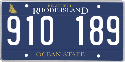 RI license plate 910189