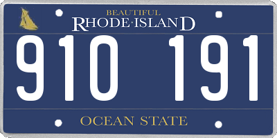 RI license plate 910191