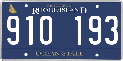 RI license plate 910193