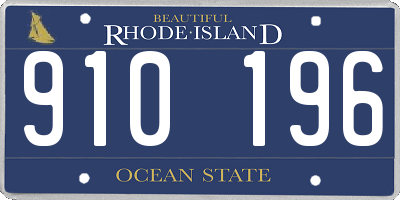 RI license plate 910196