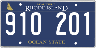 RI license plate 910201