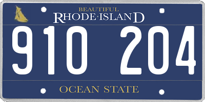 RI license plate 910204