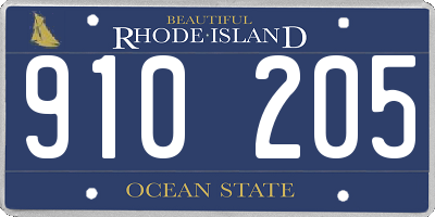 RI license plate 910205