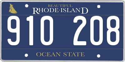 RI license plate 910208