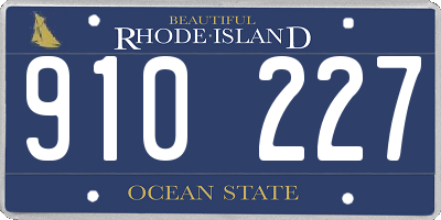 RI license plate 910227