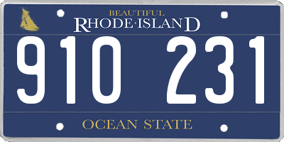 RI license plate 910231