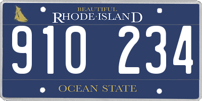 RI license plate 910234