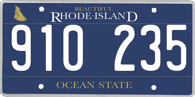 RI license plate 910235