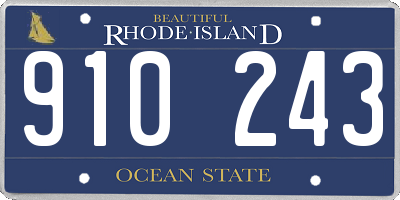 RI license plate 910243