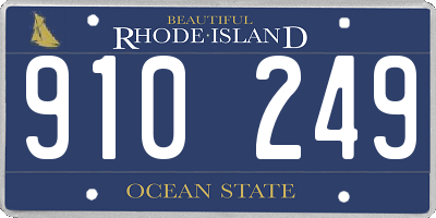 RI license plate 910249