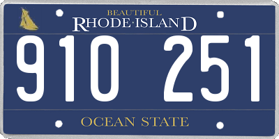 RI license plate 910251