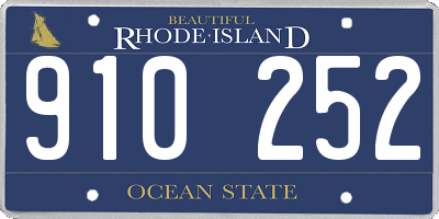 RI license plate 910252