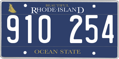RI license plate 910254