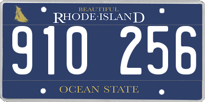 RI license plate 910256