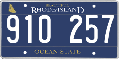 RI license plate 910257