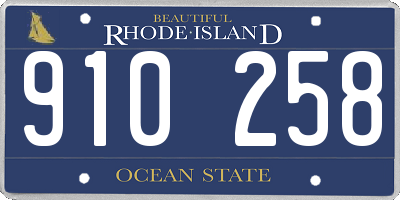 RI license plate 910258
