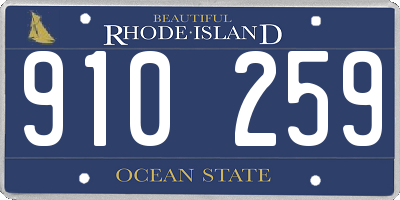 RI license plate 910259