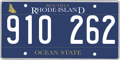 RI license plate 910262