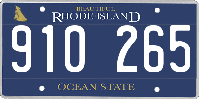 RI license plate 910265