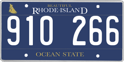 RI license plate 910266