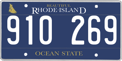 RI license plate 910269