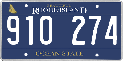 RI license plate 910274