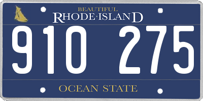 RI license plate 910275