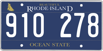 RI license plate 910278