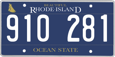 RI license plate 910281
