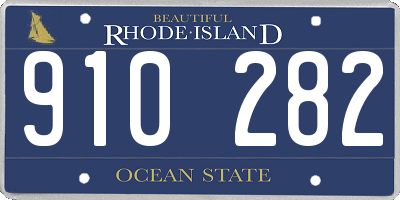 RI license plate 910282