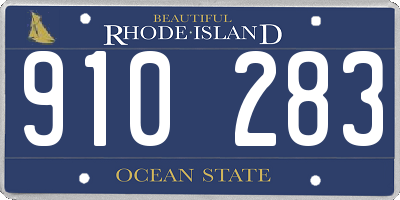 RI license plate 910283
