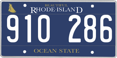 RI license plate 910286