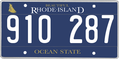 RI license plate 910287