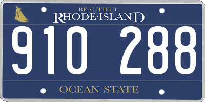 RI license plate 910288