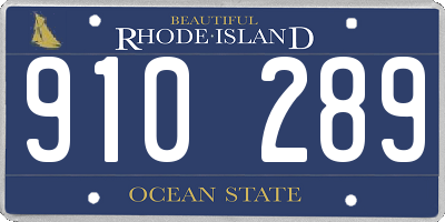 RI license plate 910289
