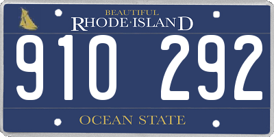 RI license plate 910292