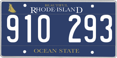 RI license plate 910293