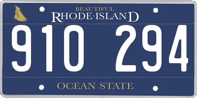 RI license plate 910294