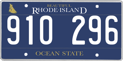 RI license plate 910296