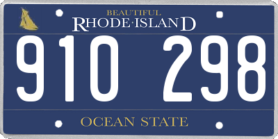 RI license plate 910298