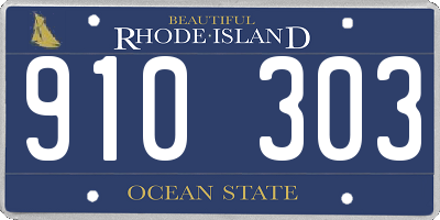 RI license plate 910303