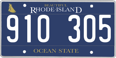 RI license plate 910305