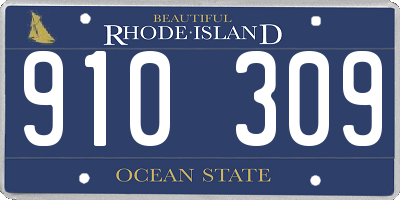 RI license plate 910309