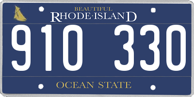 RI license plate 910330