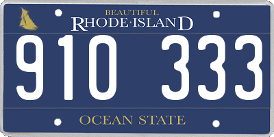 RI license plate 910333